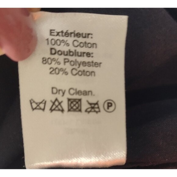 J Crew Crochet Lace Overlay Cotton Dress Size 6 Navy Career Boho READ - Picture 8 of 9